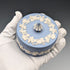 Vintage British Wedgwood Jasperware Round Box for Small Items, Pale Blue